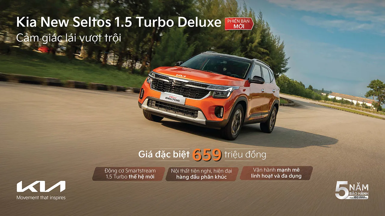 New Seltos thêm phiên bản hoàn toàn mới 1.5 Turbo Deluxe, giá đặc biệt 659 triệu đồng